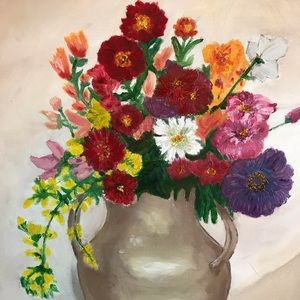 Wall Art - Original Oil Painting flowers Still 15x19” Wall Art - Original Oil Painting flowers Still 15x19”